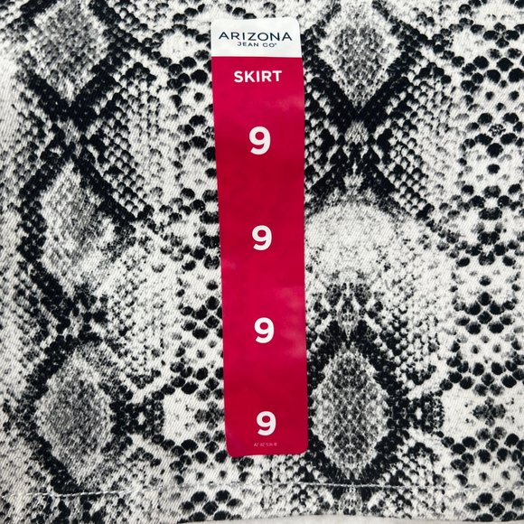 Arizona Snakeskin Mini Skirt Sz 9 Junior Denim - Picture 2 of 8